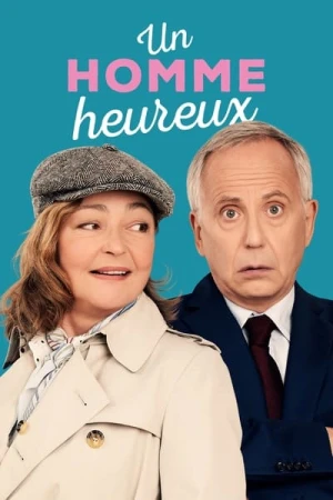  Un homme heureux affiche 